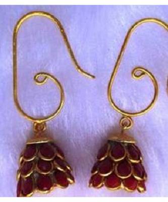 Maroon Colour Danglers Drops 1