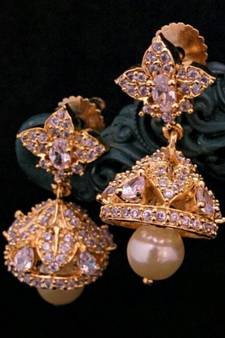White Colour   Jhumkas