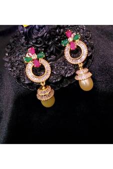 , Ruby And Embroled Dangler Drops