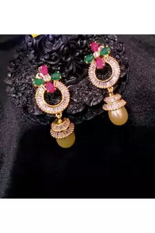 , Ruby And Embroled Dangler Drops