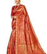 Brown Brasso Kanchipuram Silk Saree With Blouse