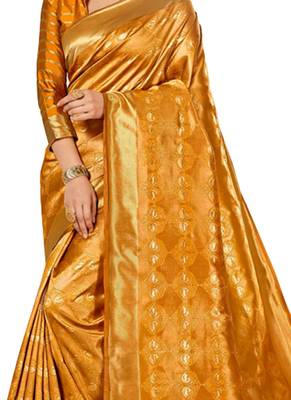 Brown Brasso Kanchipuram Silk Saree With Blouse 2