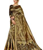 Black Brasso Kanchipuram Silk Saree With Blouse