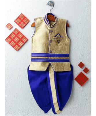 Boys Blue Dhoti Kurta Set 1