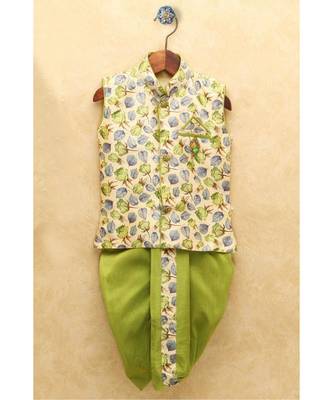 Boys Green Dhoti Kurta Set 1