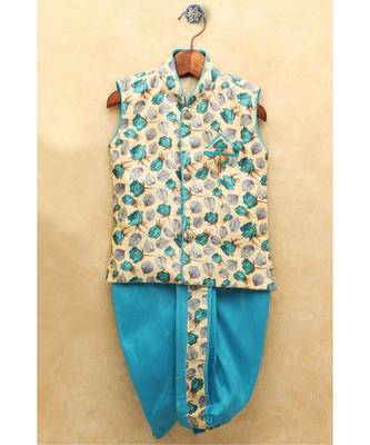Boys Blue Dhoti Kurta Set 1