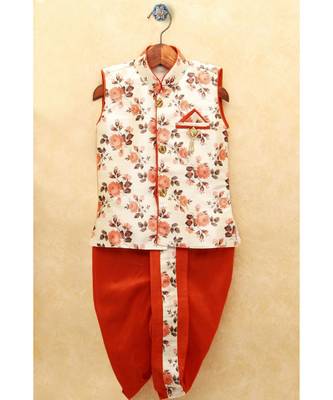 Boys Orange Dhoti Kurta Set 1
