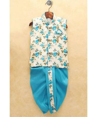Boys Blue Dhoti Kurta Set 1