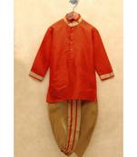 Boys Orange Dhoti Kurta Set