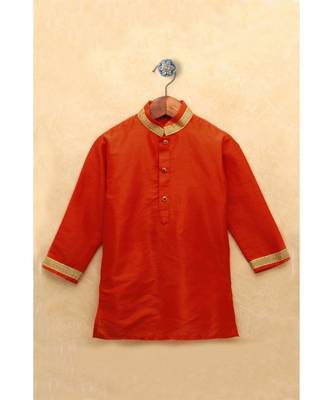 Boys Orange Dhoti Kurta Set 2