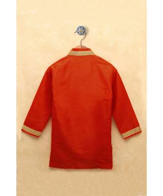 Boys Orange Dhoti Kurta Set 3