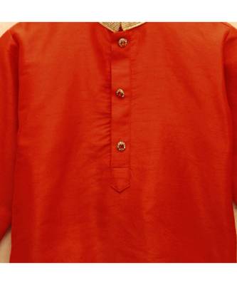 Boys Orange Dhoti Kurta Set 4