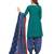 Women's Peacock Green & Blue Cotton Printed Unstitch Dress Material With Dupatta