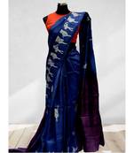 Blue Color Doll Printed Tussar Silk Saree