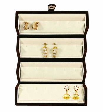 atorakushon   Velvet Combo Jewellery Box Ring Box Earrings Necklace Organiser for Women's Maroon pack of 2 2