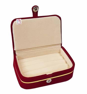 atorakushon   Velvet Combo Jewellery Box Ring Box Earrings Necklace Organiser for Women's Maroon pack of 2 5