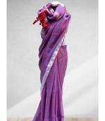 Mauve Violet Linen Saree