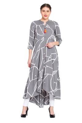 Grey printed cotton kurtas-and-kurtis 1