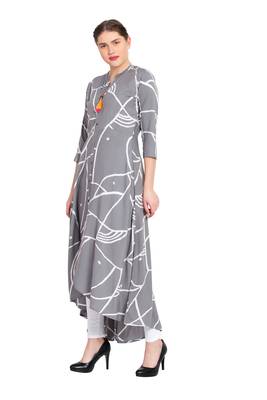 Grey printed cotton kurtas-and-kurtis 4