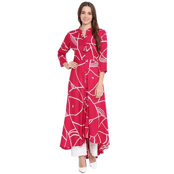 Pink printed cotton kurtas-and-kurtis 1