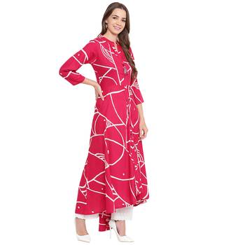 Pink printed cotton kurtas-and-kurtis 3
