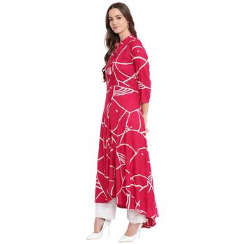 Pink printed cotton kurtas-and-kurtis 4