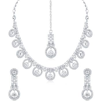 Silver diamond necklace-sets 1