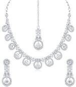 Silver diamond necklace-sets