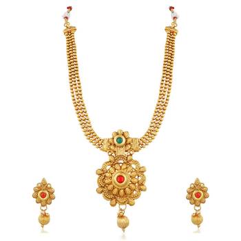 Gold pearl necklace-sets 1