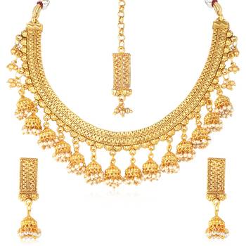 Gold pearl necklace-sets 1