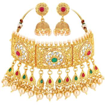 Gold cubic zirconia necklace-sets 1