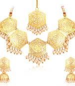 Gold pearl necklace-sets