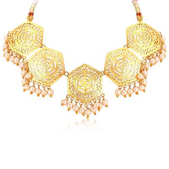 Gold pearl necklace-sets 2