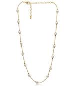 Gold pearl necklaces