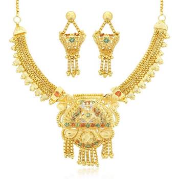 Gold diamond necklace-sets 1
