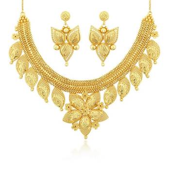 Gold diamond necklace-sets 1