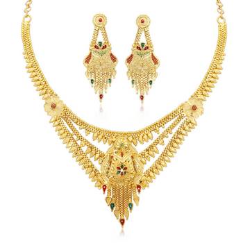 Gold diamond necklace-sets 1
