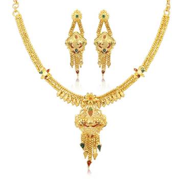 Gold diamond necklace-sets 1