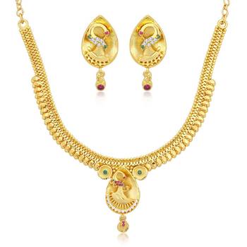 Gold diamond necklace-sets 1