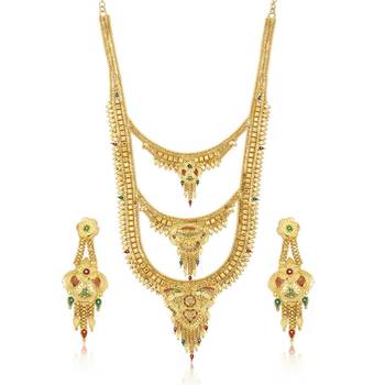 Gold diamond necklace-sets 1