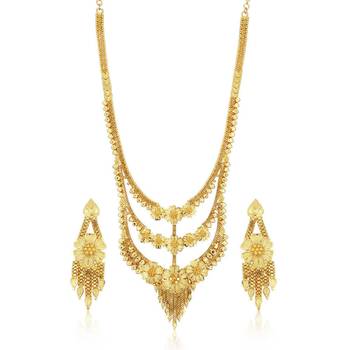 Gold diamond necklace-sets 1