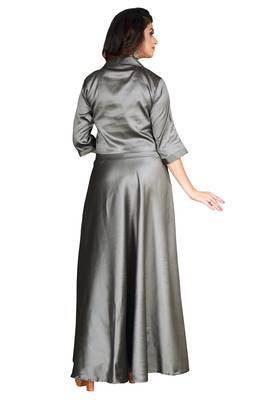 Dark Party Wear Gowngrey Embroidered Satin Party Wear Gown 4