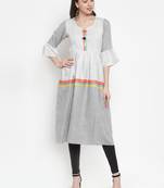 Grey plain rayon kurtas-and-kurtis