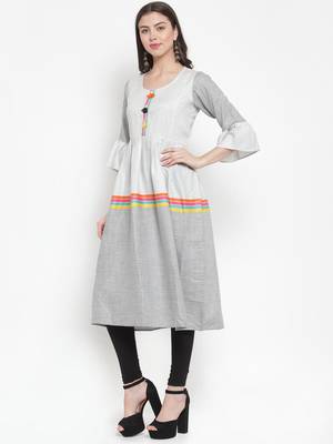Grey plain rayon kurtas-and-kurtis 2