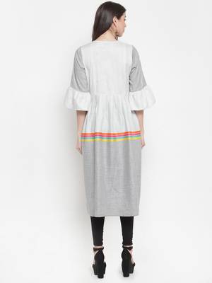 Grey plain rayon kurtas-and-kurtis 3