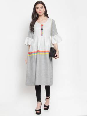 Grey plain rayon kurtas-and-kurtis 4