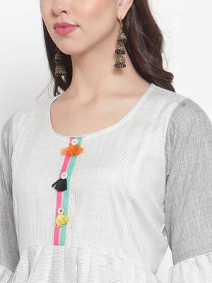 Grey plain rayon kurtas-and-kurtis 5