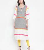 Grey plain rayon kurtas-and-kurtis