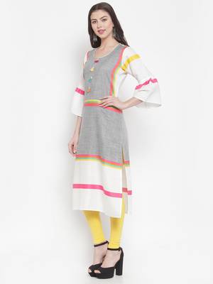 Grey plain rayon kurtas-and-kurtis 2