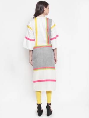 Grey plain rayon kurtas-and-kurtis 3